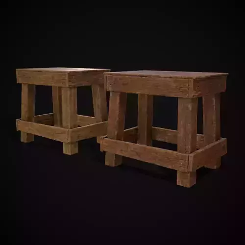 Old Rustic Workshop Stool