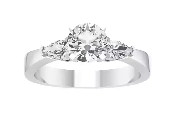 Women Wedding Engagement Three Stone Ring