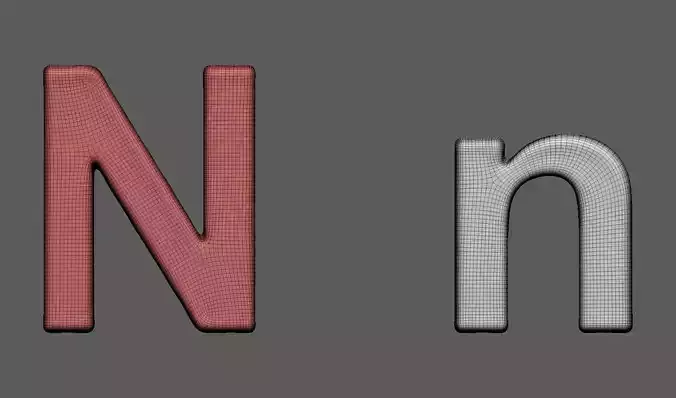 Volumetric letter Nn for cnc 3d print