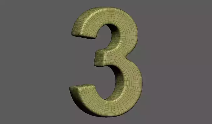 Volumetric number 3 for cnc 3d print 3D print model