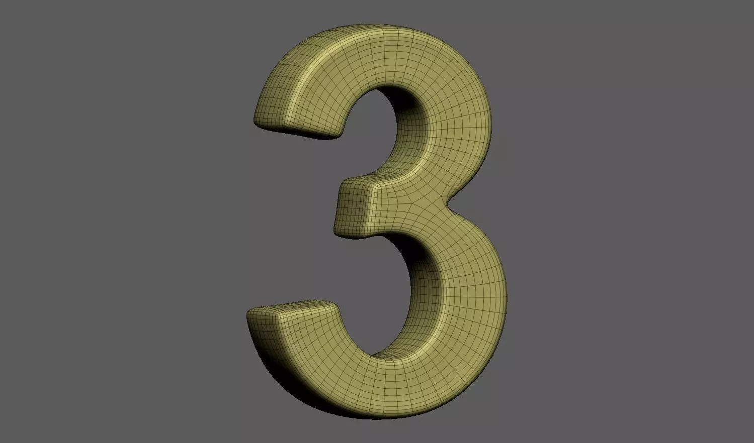 Volumetric number 3 for cnc 3d print 3D print model