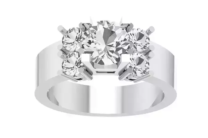 Women Wedding Engagement Three Stone Ring