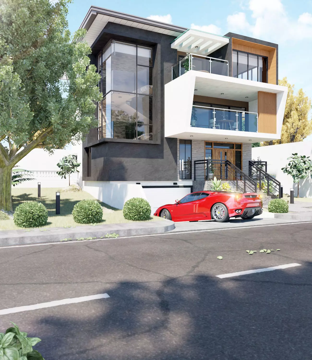 3rd floor house with under ground 3D model
