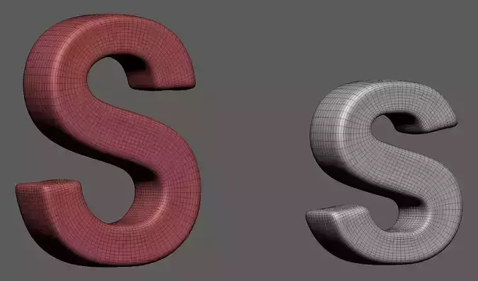 Volumetric letter Ss for cnc 3d print