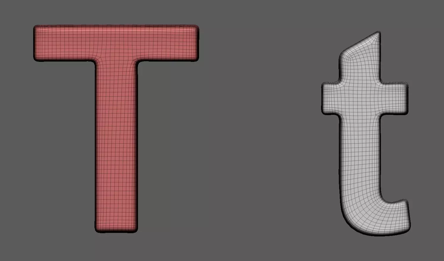 Volumetric letter Tt for cnc 3d print 3D print model_0