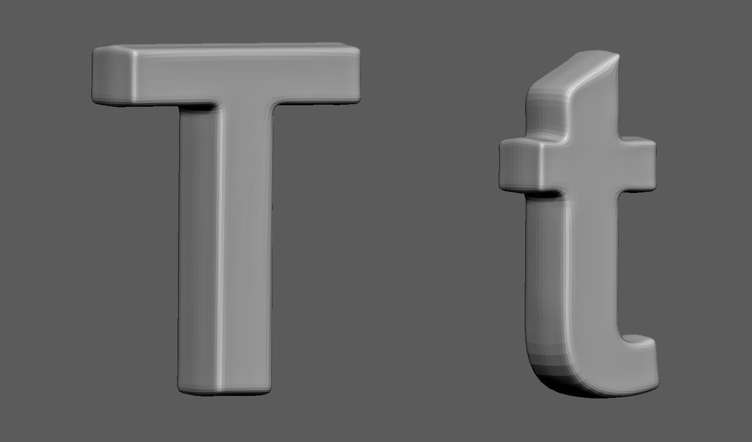 Volumetric letter Tt for cnc 3d print 3D print model_2