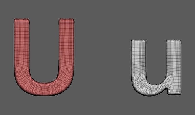 Volumetric letter Uu for cnc 3d print Free 3D print model