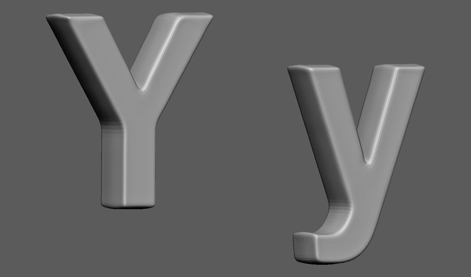 Volumetric letter Yy for cnc 3d print 3D print model_1