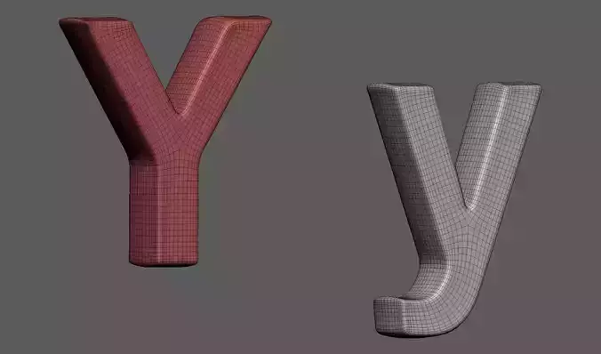 Volumetric letter Yy for cnc 3d print