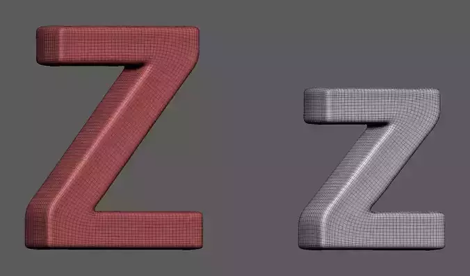 Volumetric letter Zz for cnc 3d print
