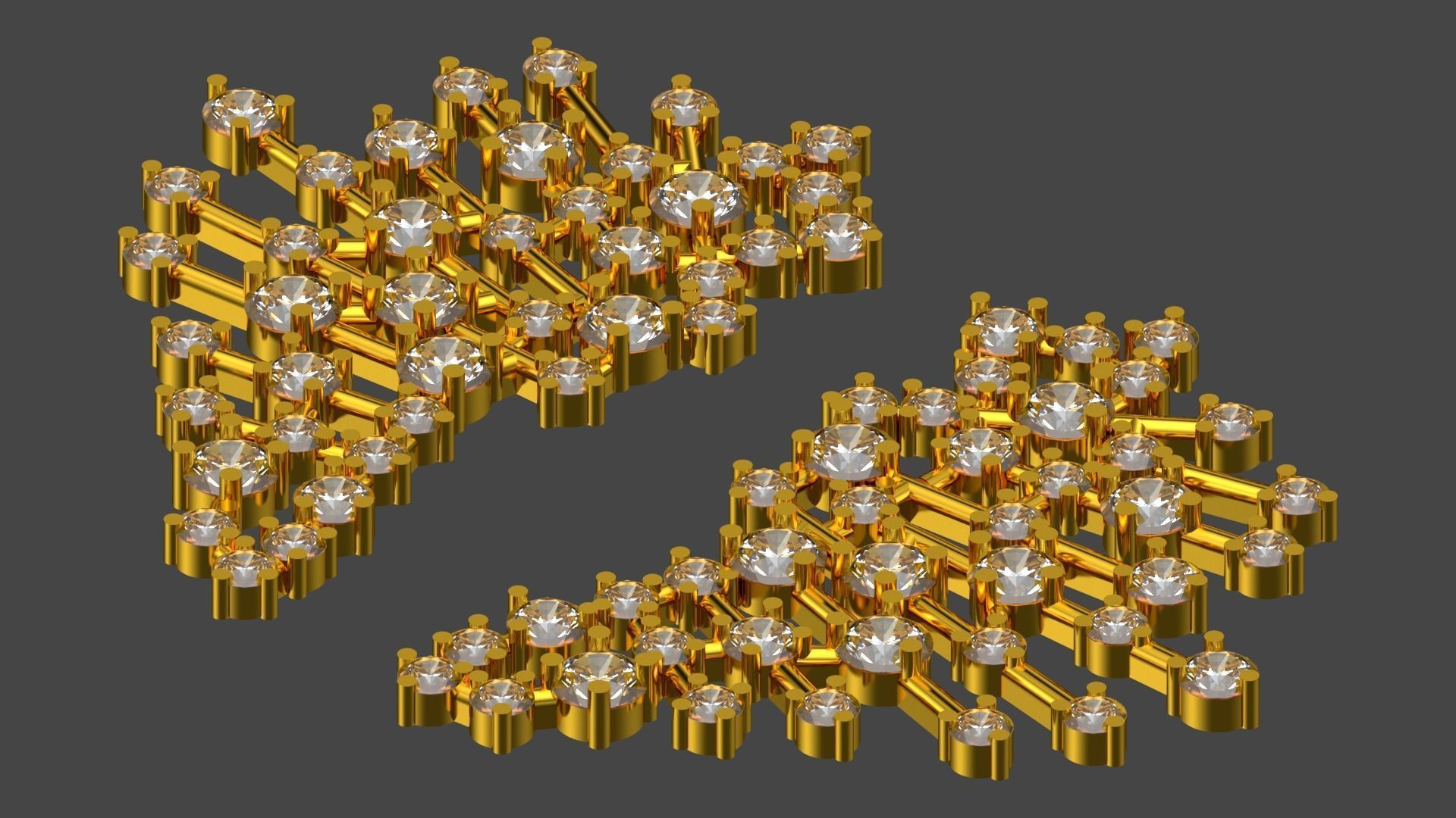 40 Diamonds fine earring 3D print model_3