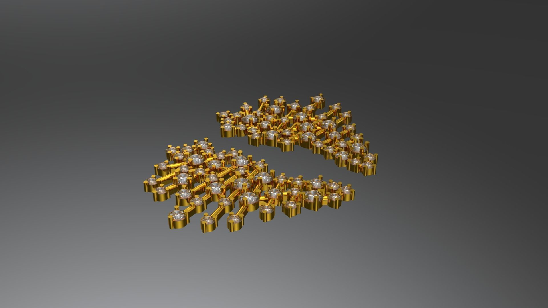 40 Diamonds fine earring 3D print model_2