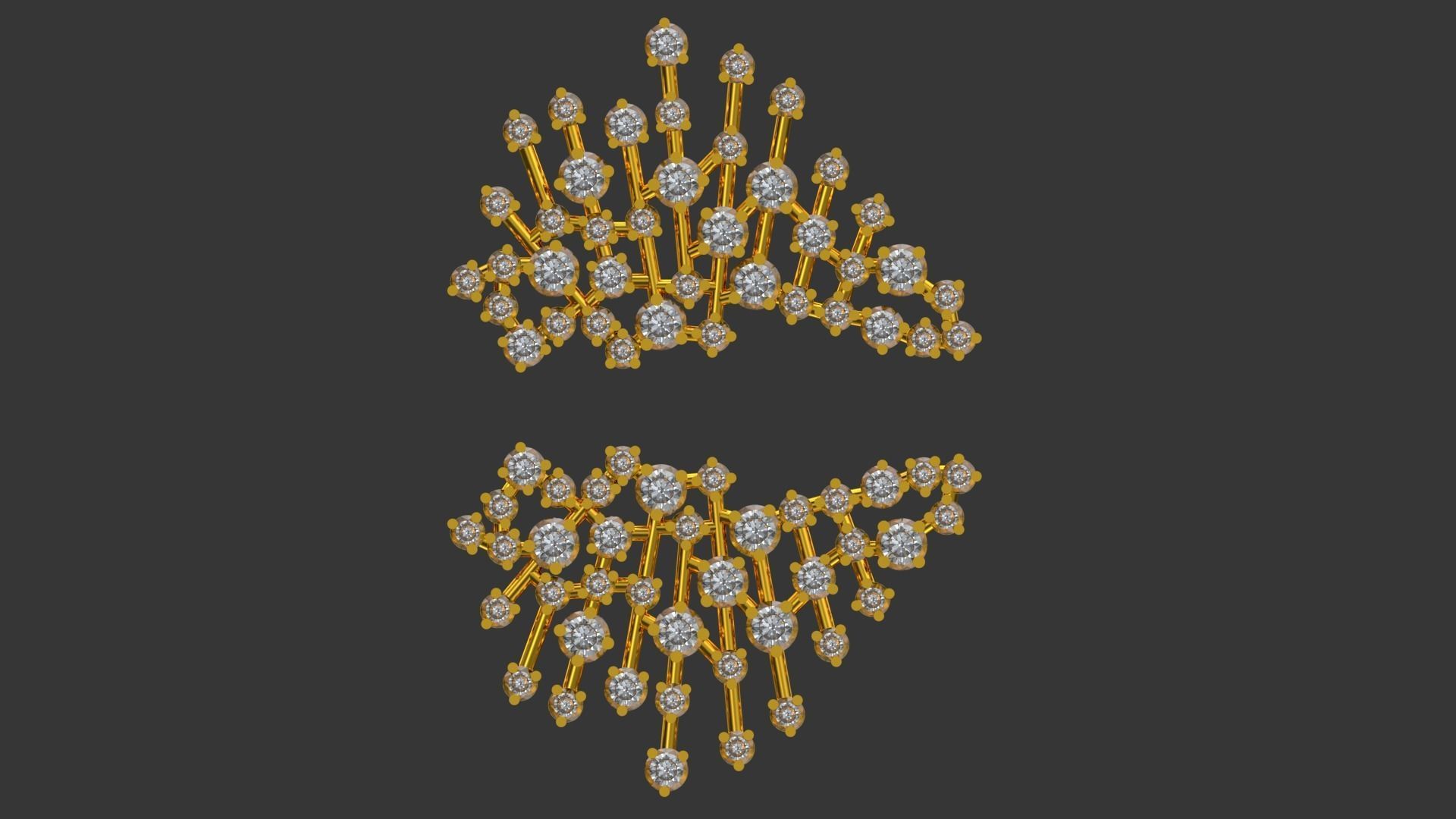 40 Diamonds fine earring 3D print model_5