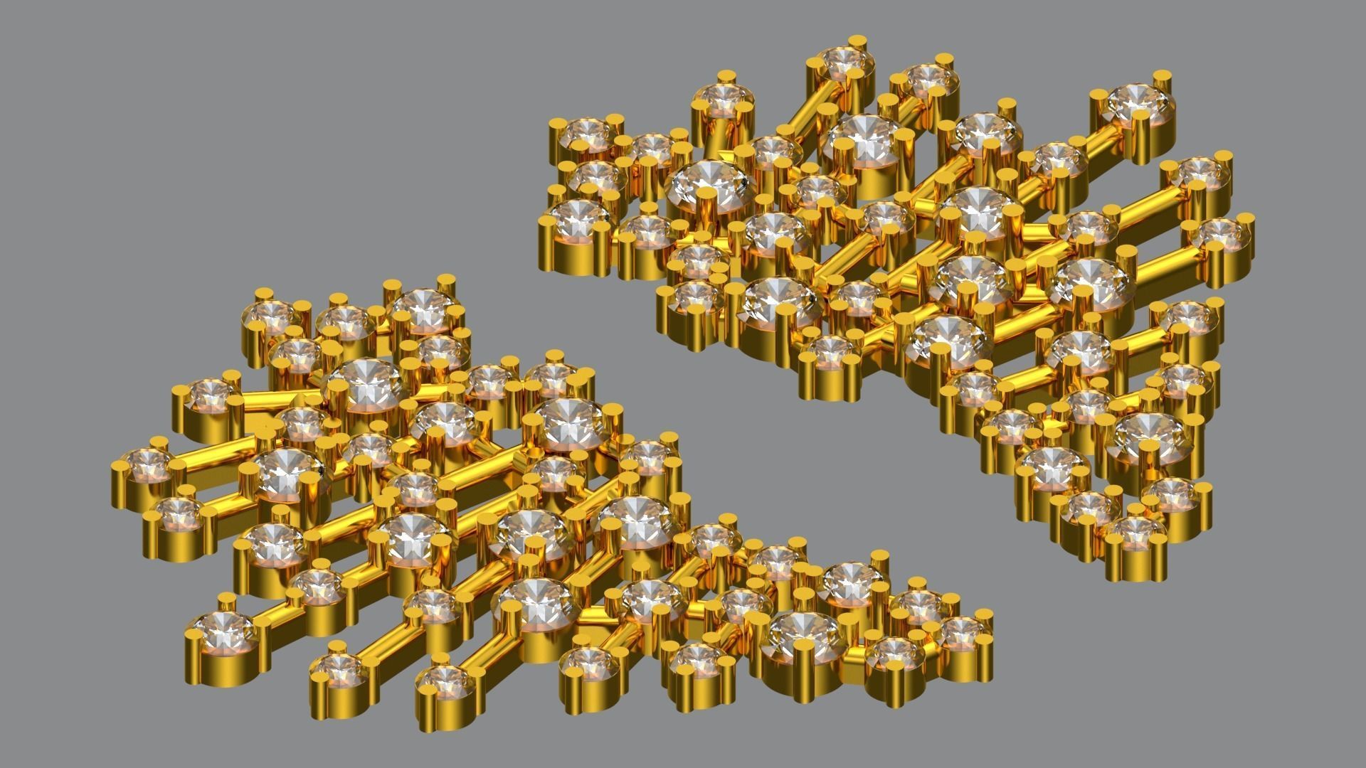 40 Diamonds fine earring 3D print model_4