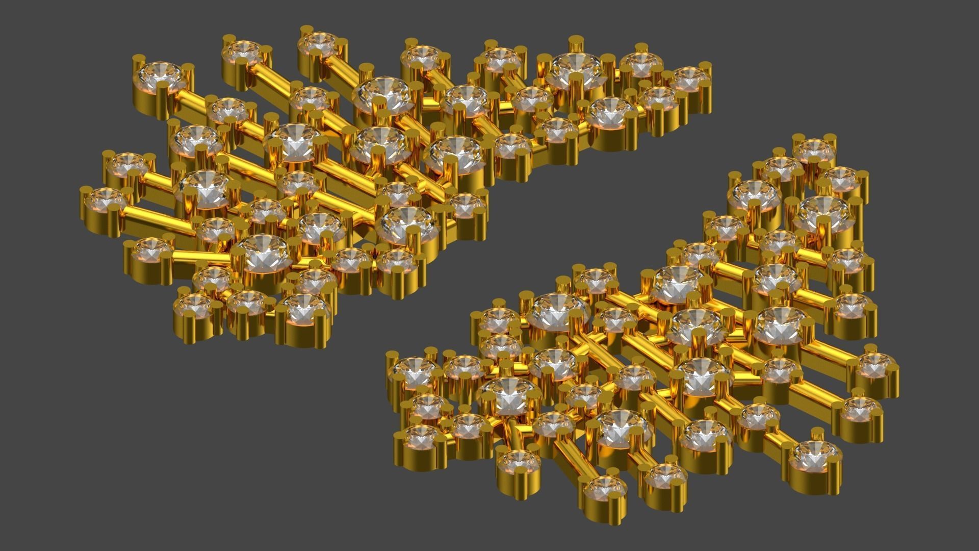 40 Diamonds fine earring 3D print model_1