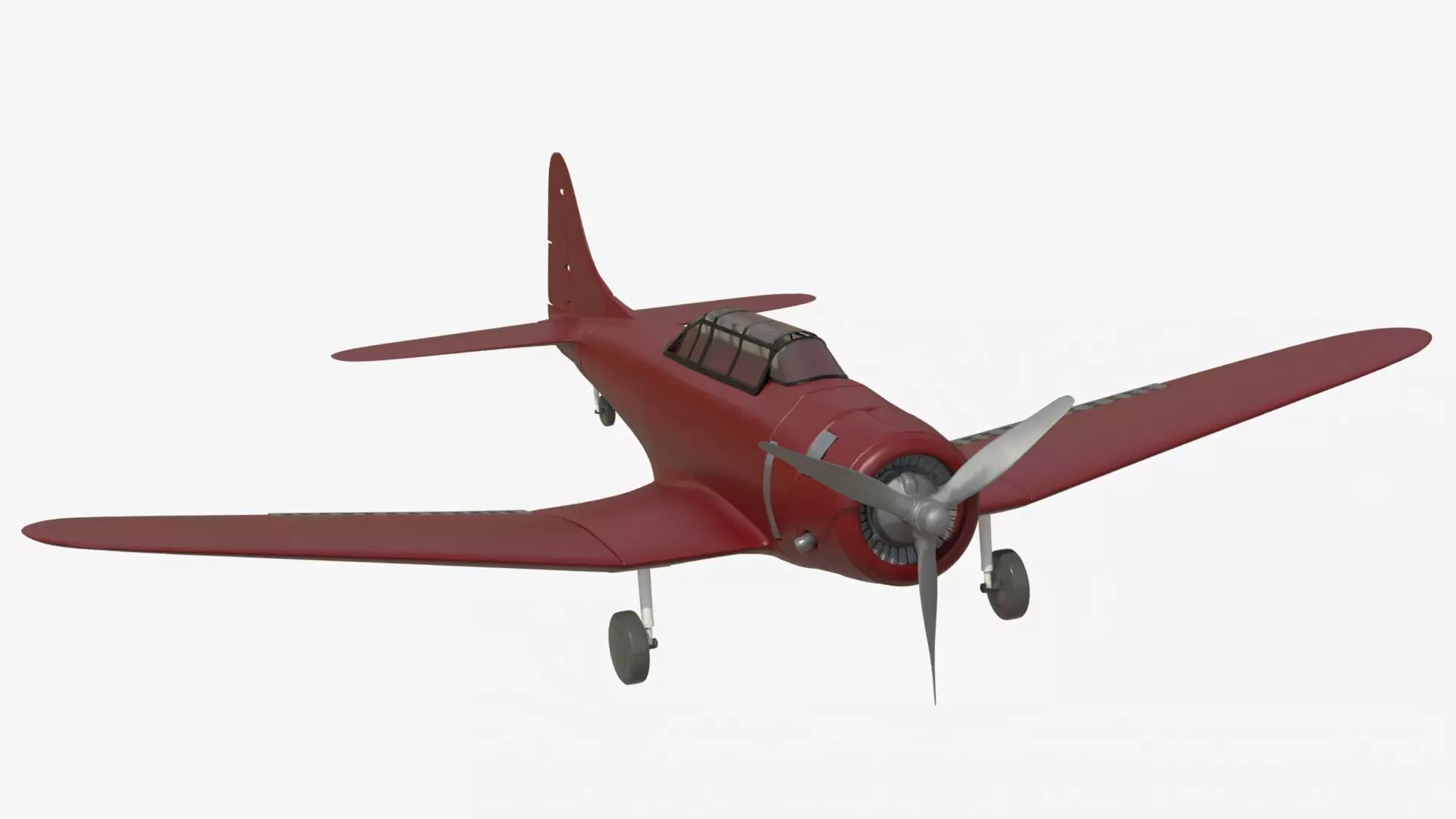 realistic propeller plane 3D model