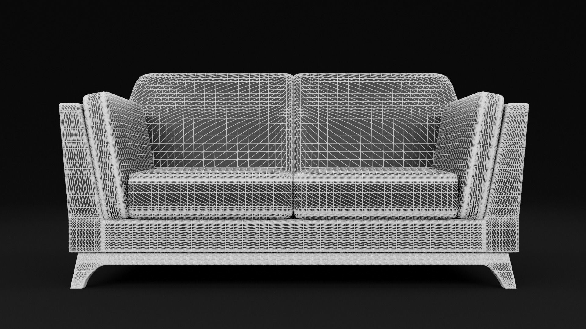 New Boston 2 Seater Sofa Low-poly 3D model_8