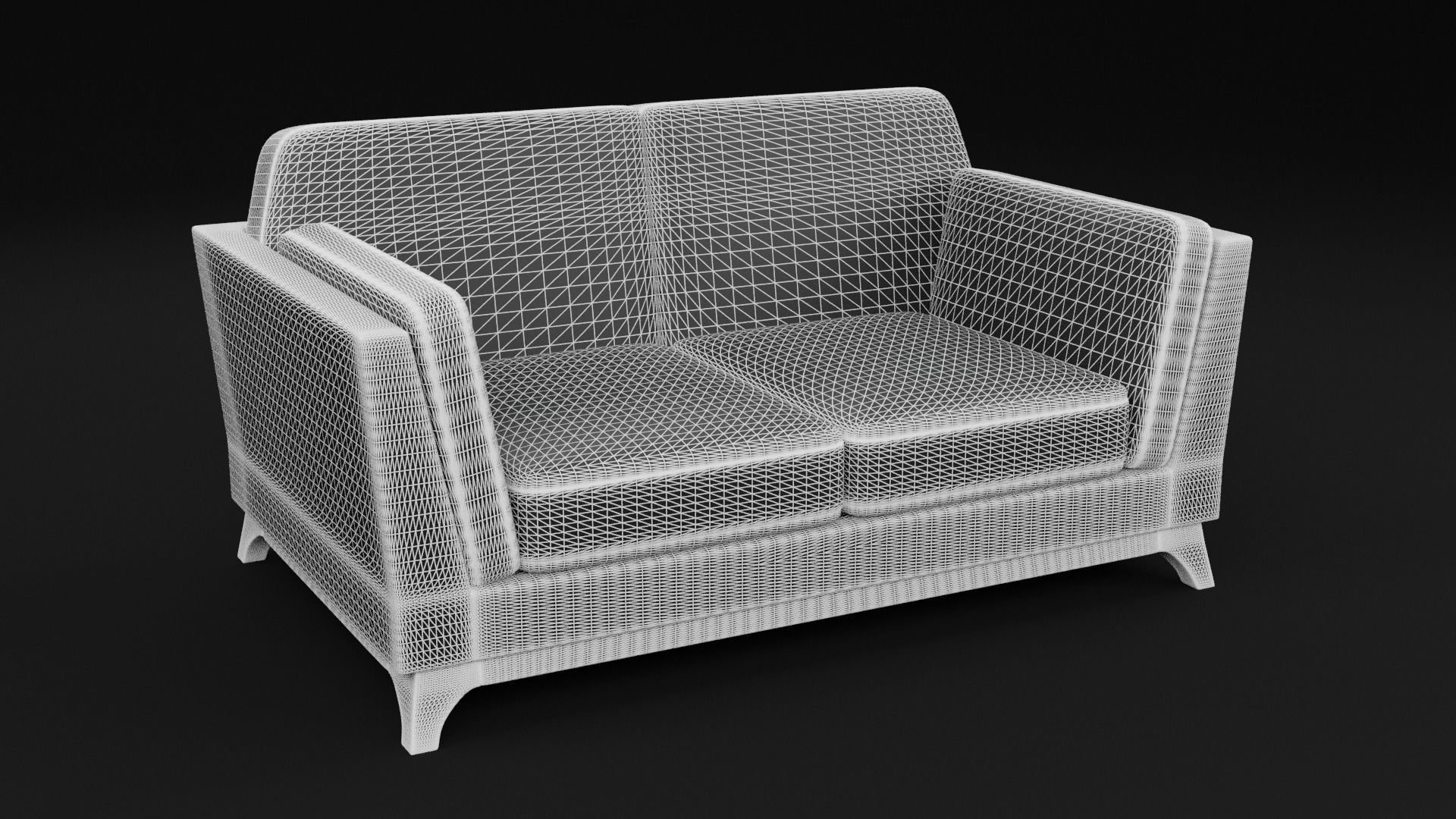 New Boston 2 Seater Sofa Low-poly 3D model_7