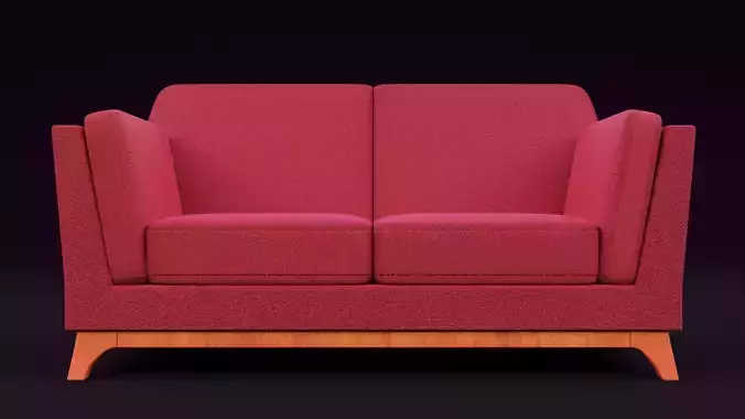 New Boston 2 Seater Sofa Red Color  Low-poly 3D model