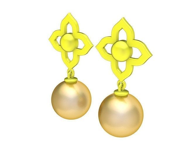 6089 pearl earrings 3D print model