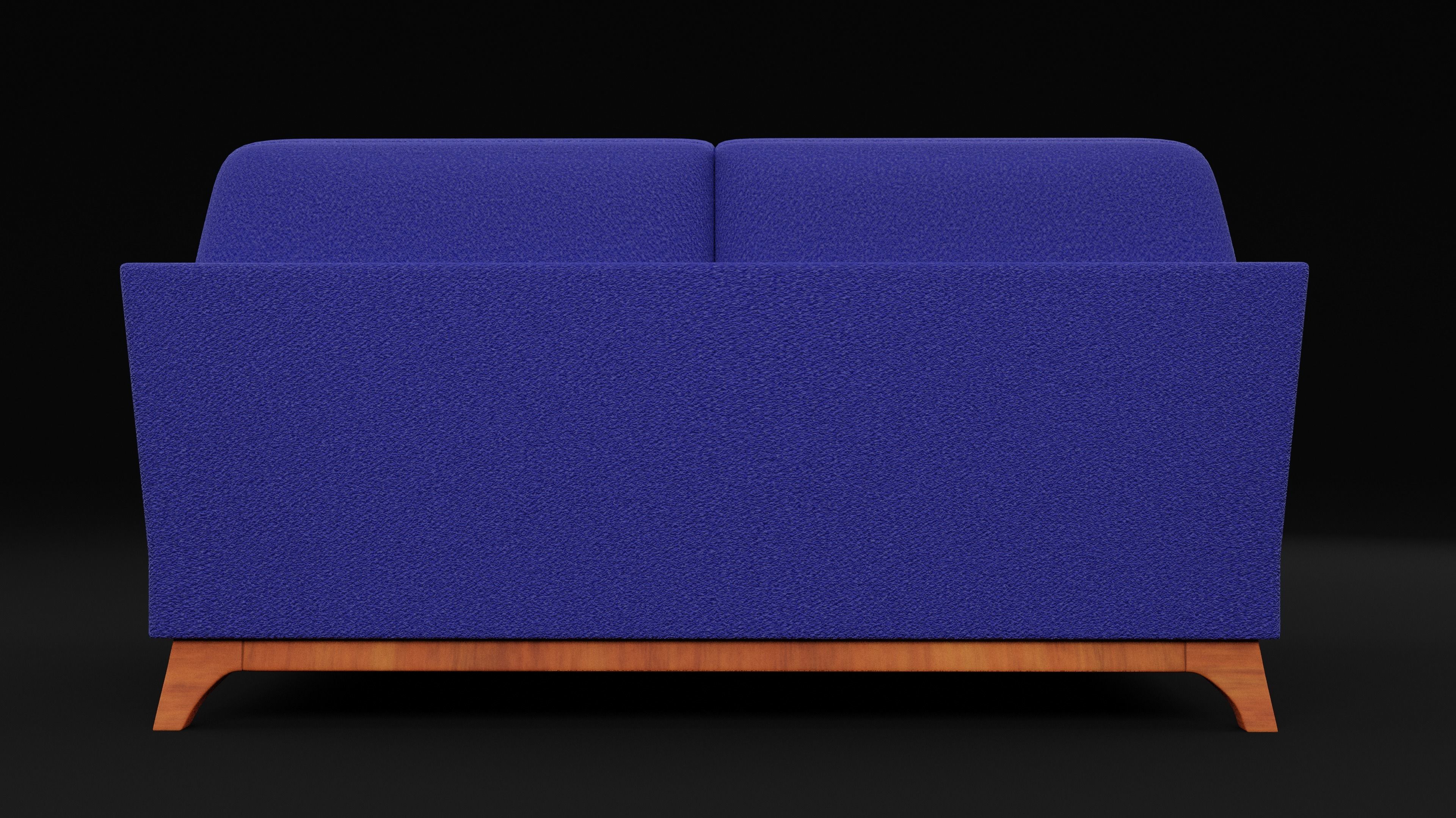 Boston 2 Seater Sofa Blue Color Low-poly 3D model_1