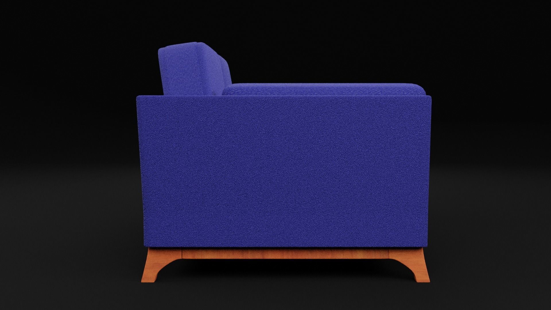 Boston 2 Seater Sofa Blue Color Low-poly 3D model_2