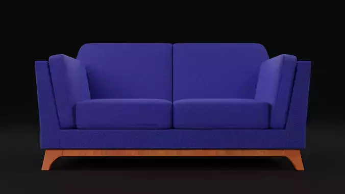 Boston 2 Seater Sofa Blue Color Low-poly 3D model