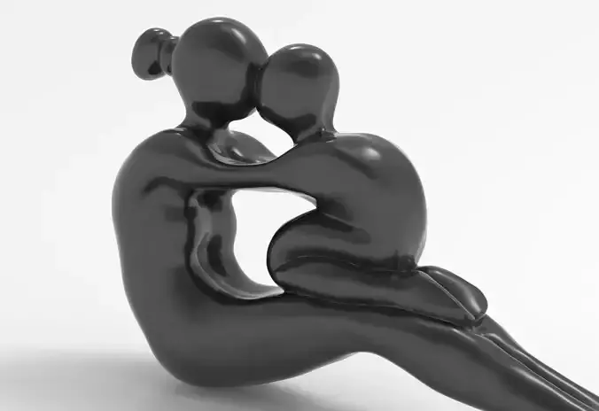 Mother and kid sculpture 3D print model