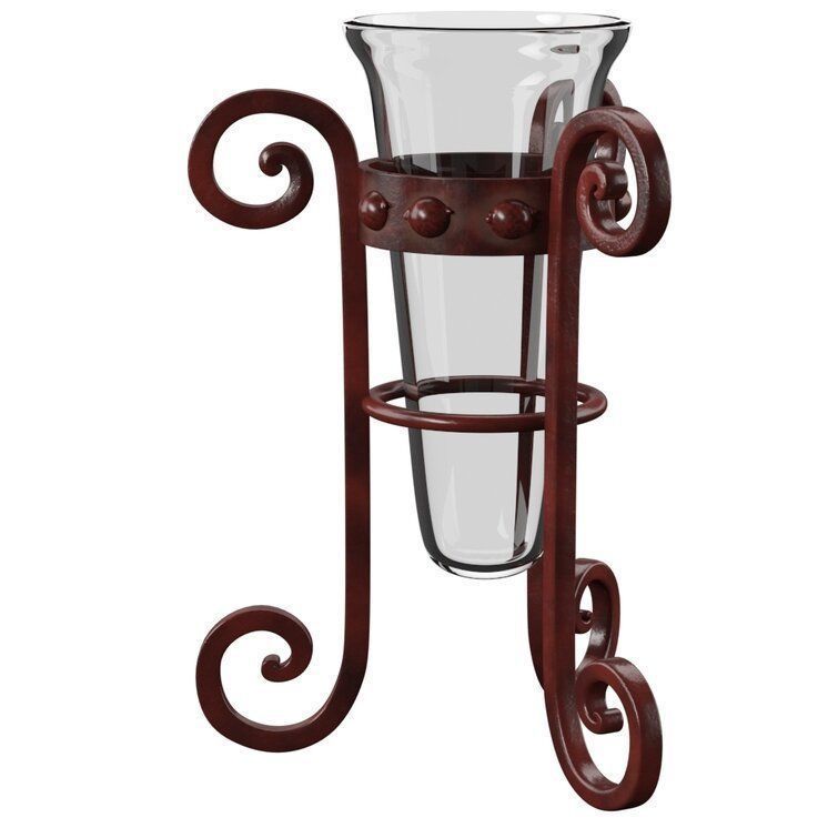 Glass Floor Vase 3D model_3