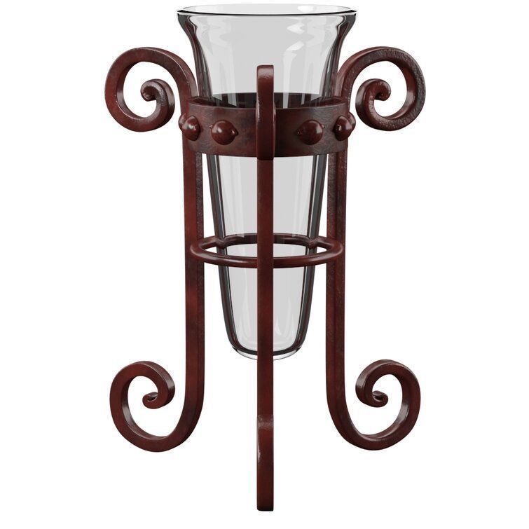 Glass Floor Vase 3D model_4