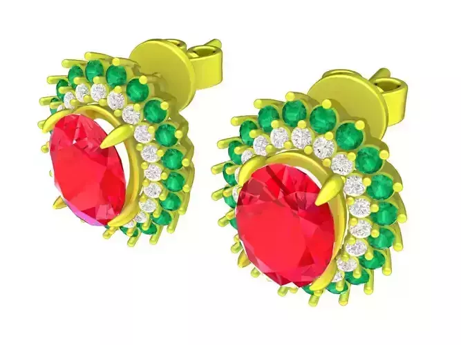 6097 hongkong luxury oval diamond earrings