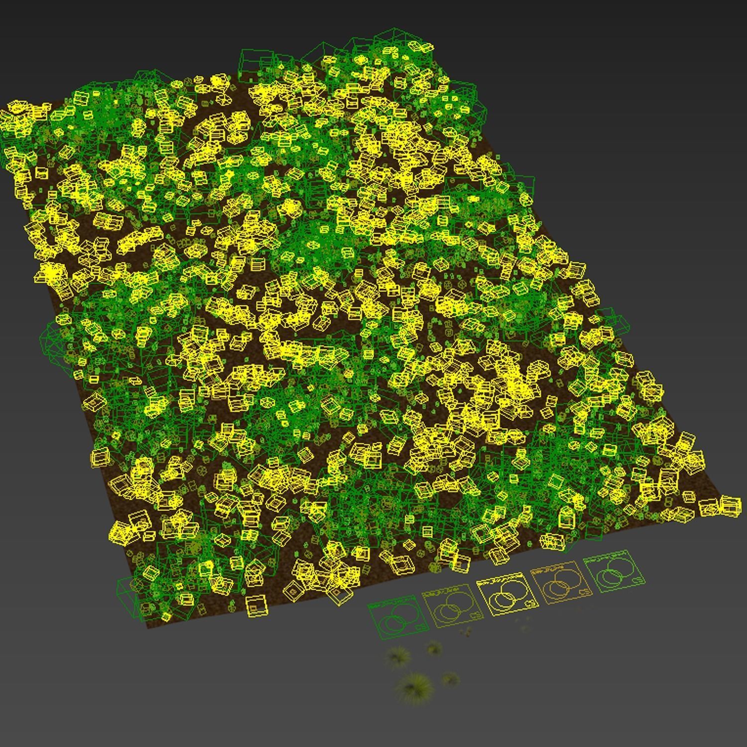 HQ Grass Carex Elata Aurea Field 3D model_4