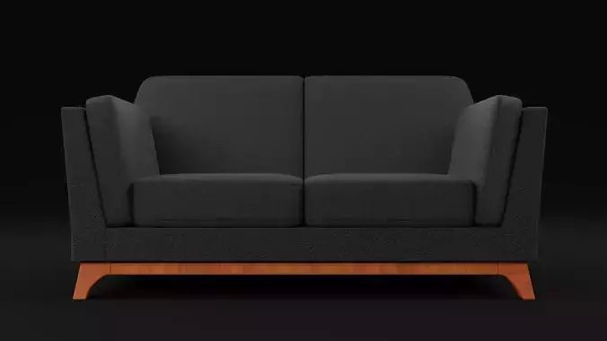 New Boston 2 Seater Sofa Black Color Low-poly 3D model