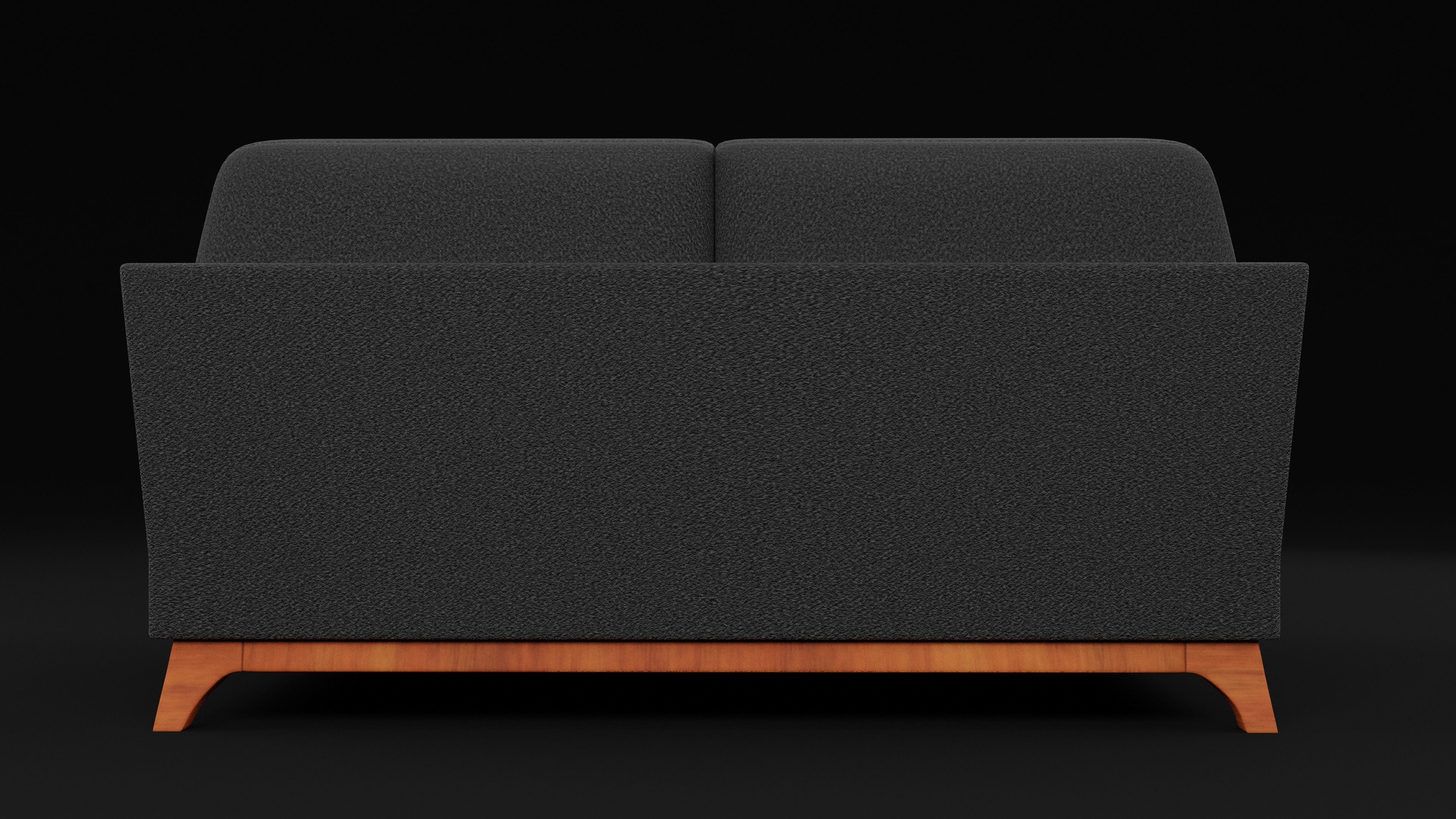 New Boston 2 Seater Sofa Black Color Low-poly 3D model_1