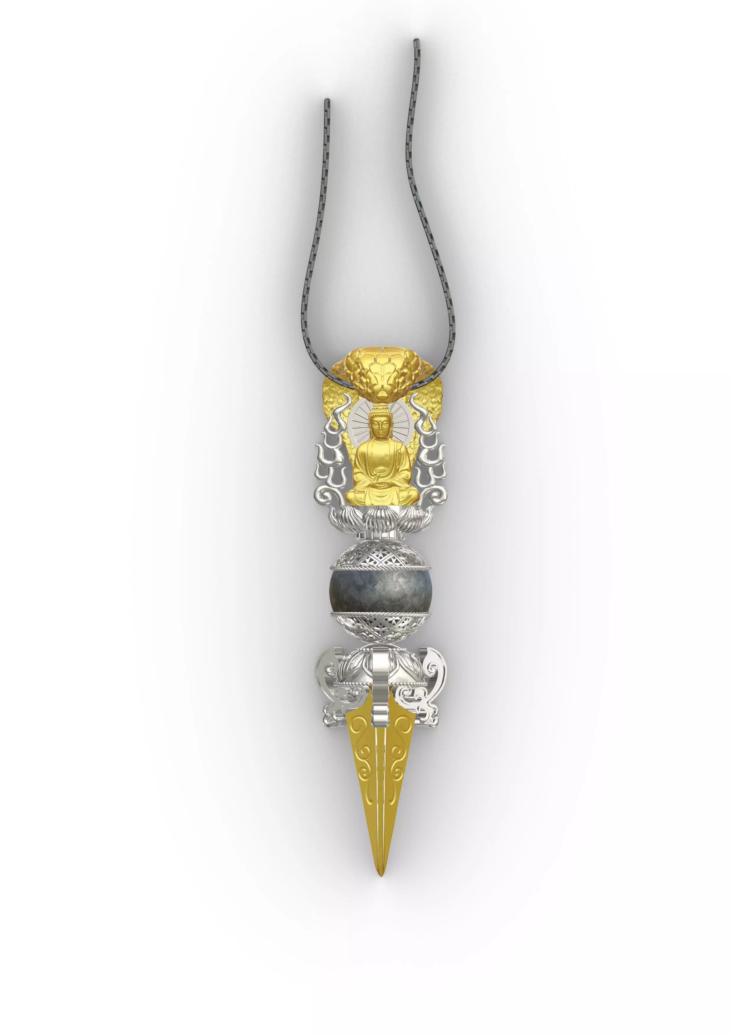 Cobra Buddha Phurba Pendant 3D print model