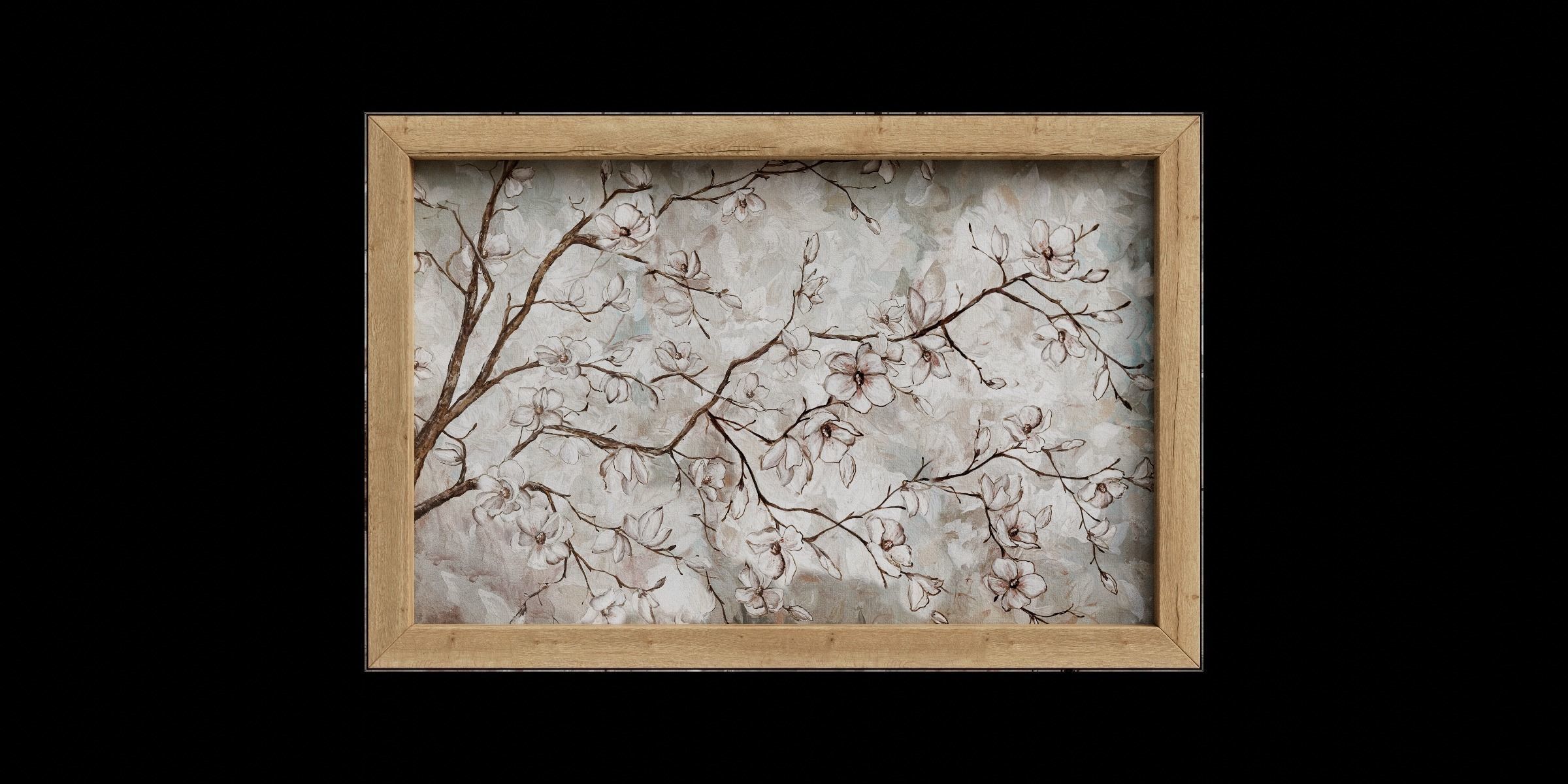 Magnolia Flowers Canvas Wall Art Low-poly 3D model_7