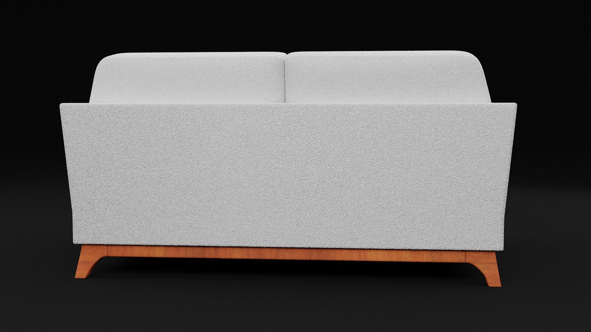 New Boston 2 Seater Sofa White Color Low-poly 3D model_1