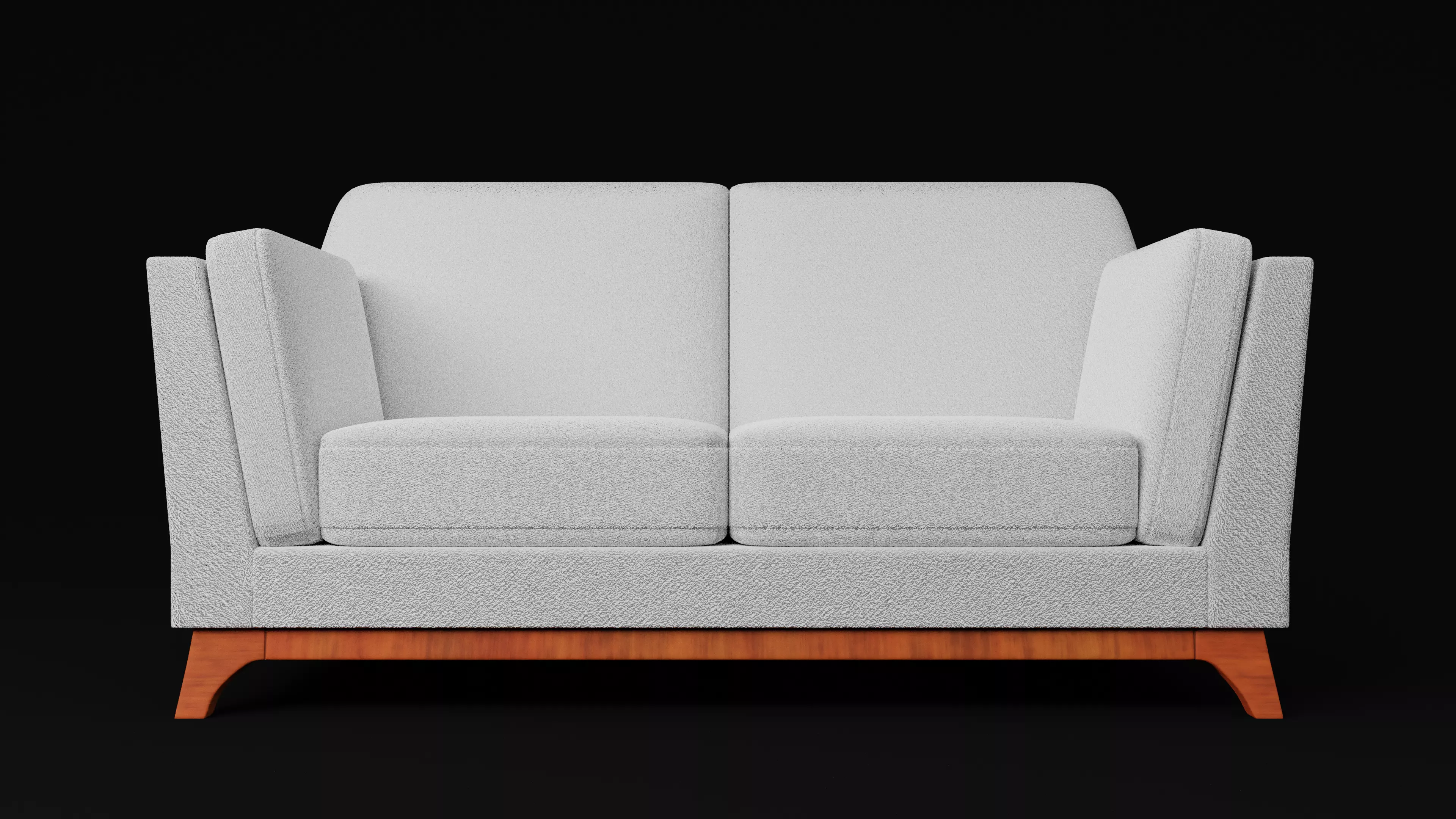 New Boston 2 Seater Sofa White Color Low-poly 3D model_0