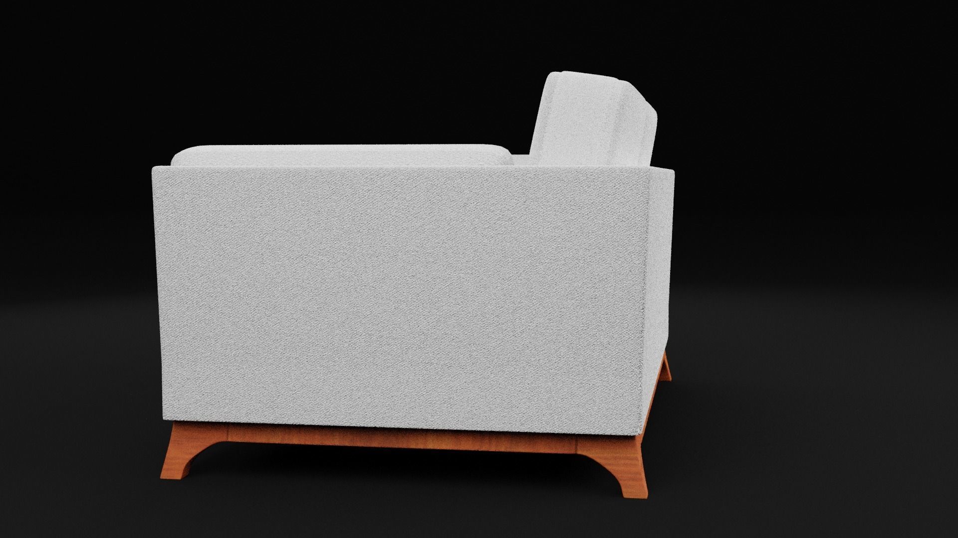New Boston 2 Seater Sofa White Color Low-poly 3D model_3