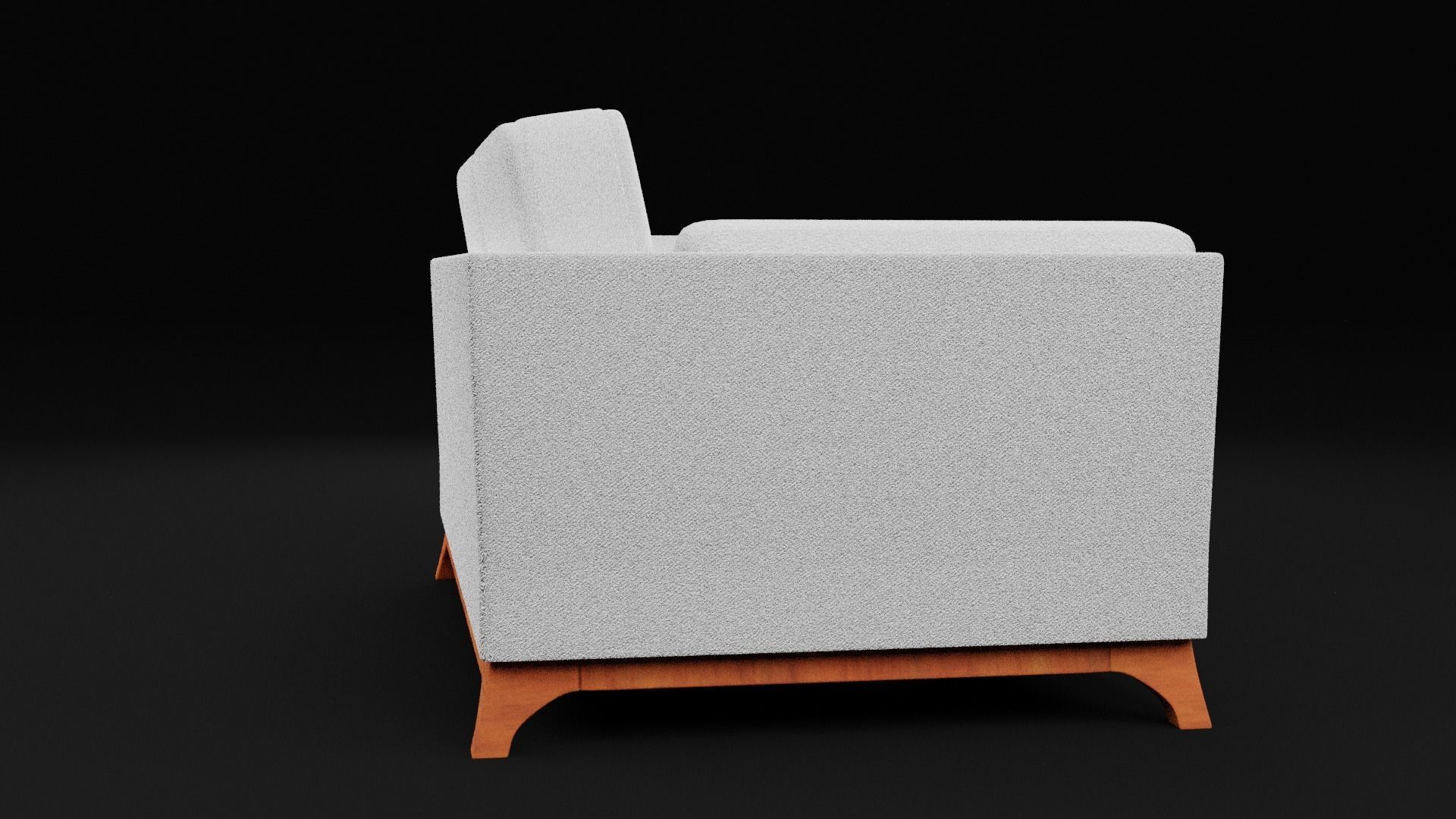 New Boston 2 Seater Sofa White Color Low-poly 3D model_2