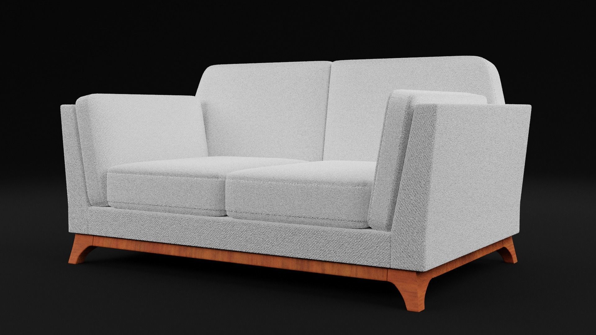 New Boston 2 Seater Sofa White Color Low-poly 3D model_5