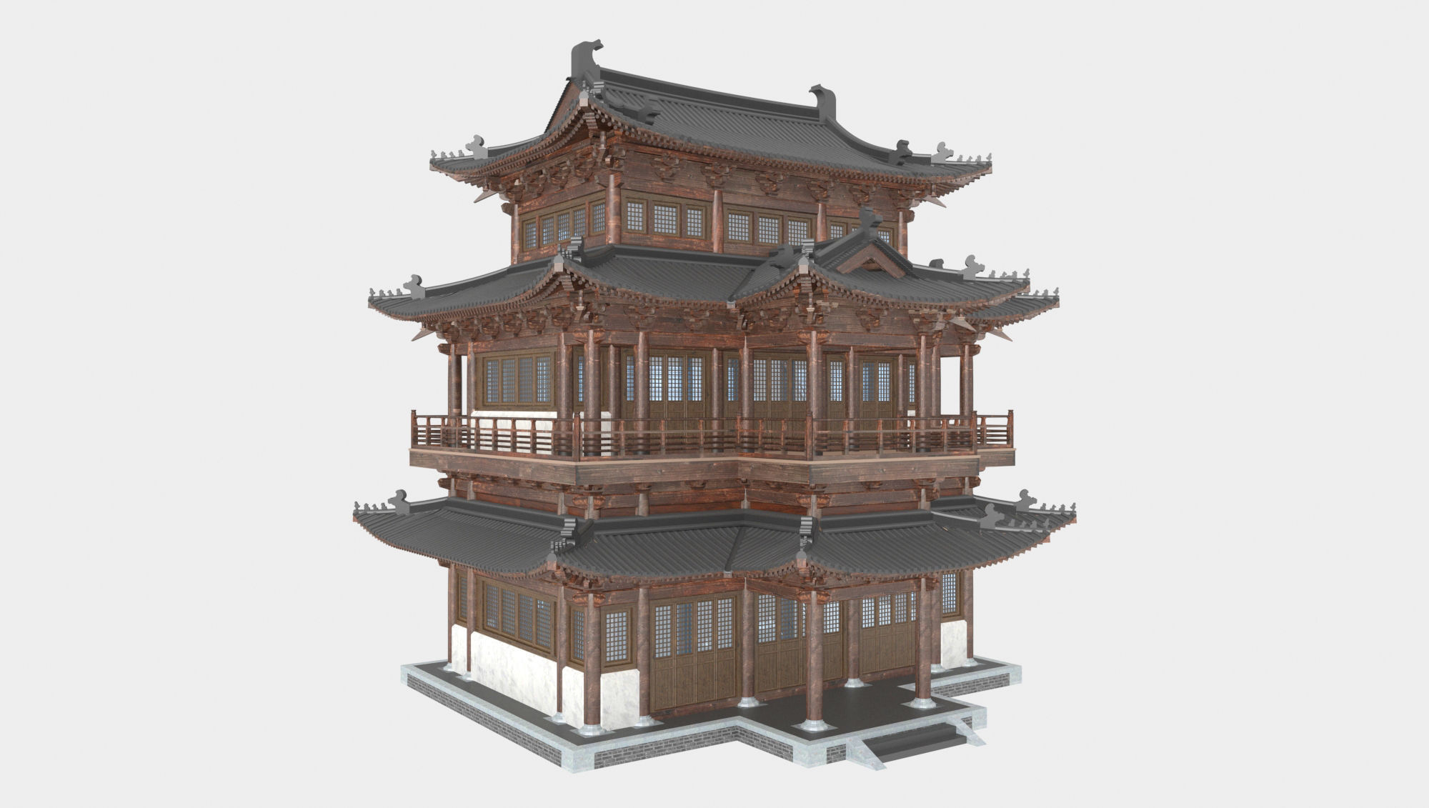 Temple Chinese Architecture 3Dmodels 3D model_1