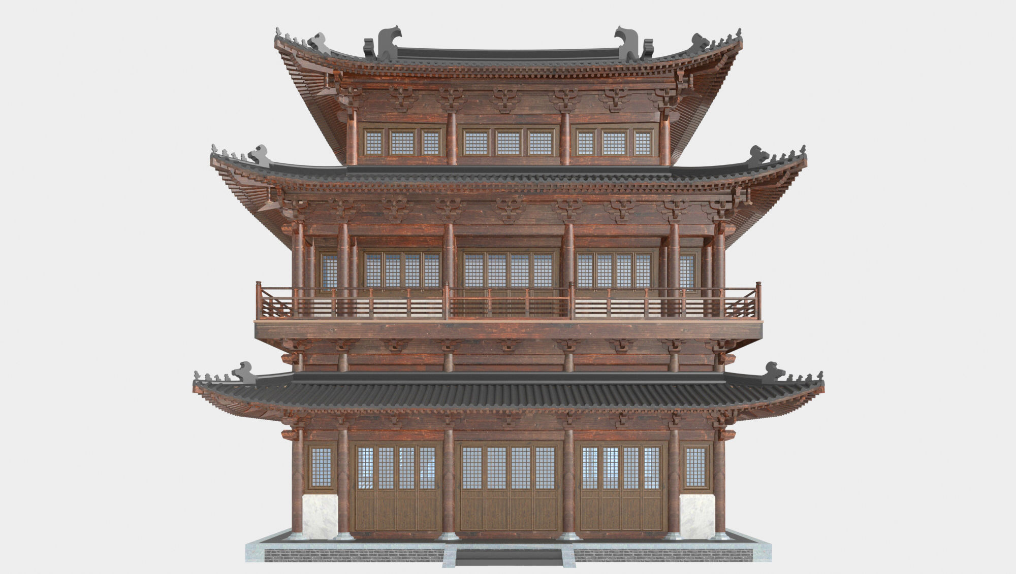 Temple Chinese Architecture 3Dmodels 3D model_3