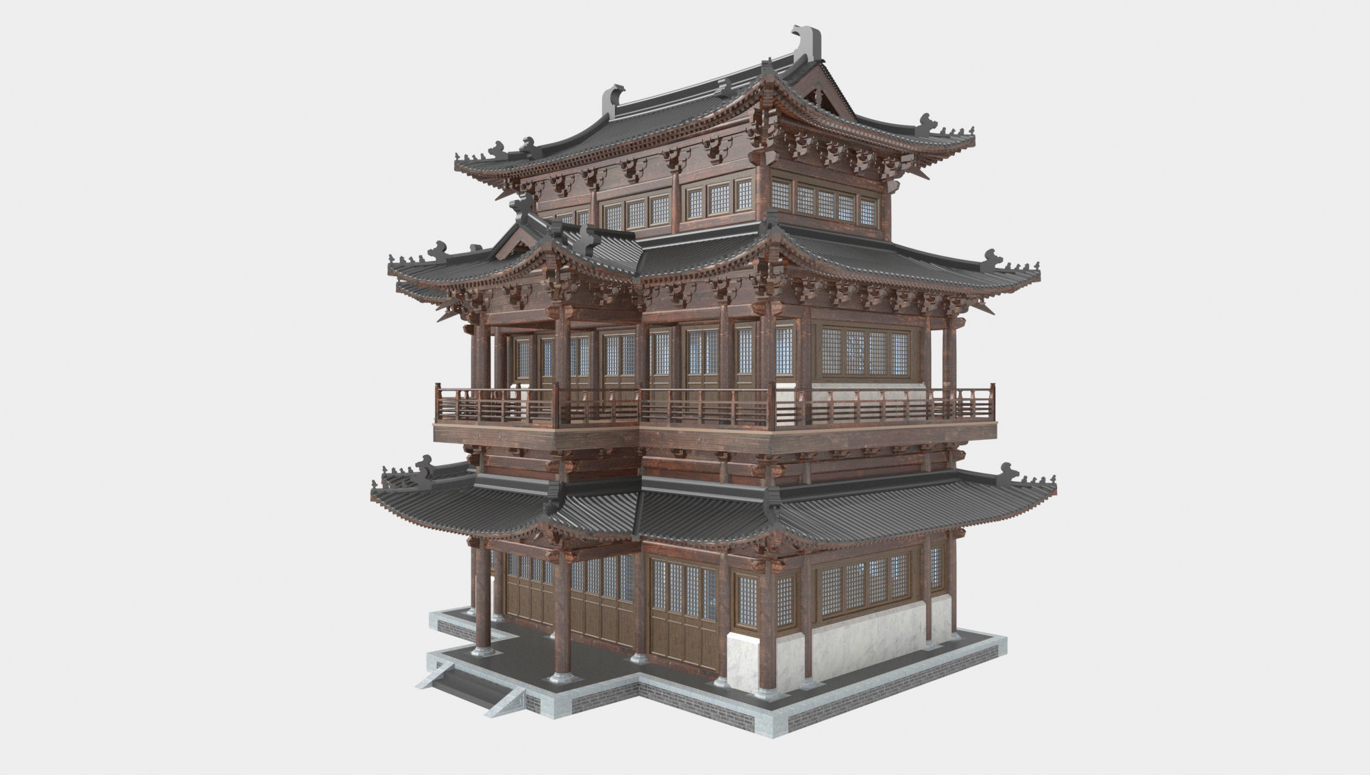 Temple Chinese Architecture 3Dmodels 3D model_2