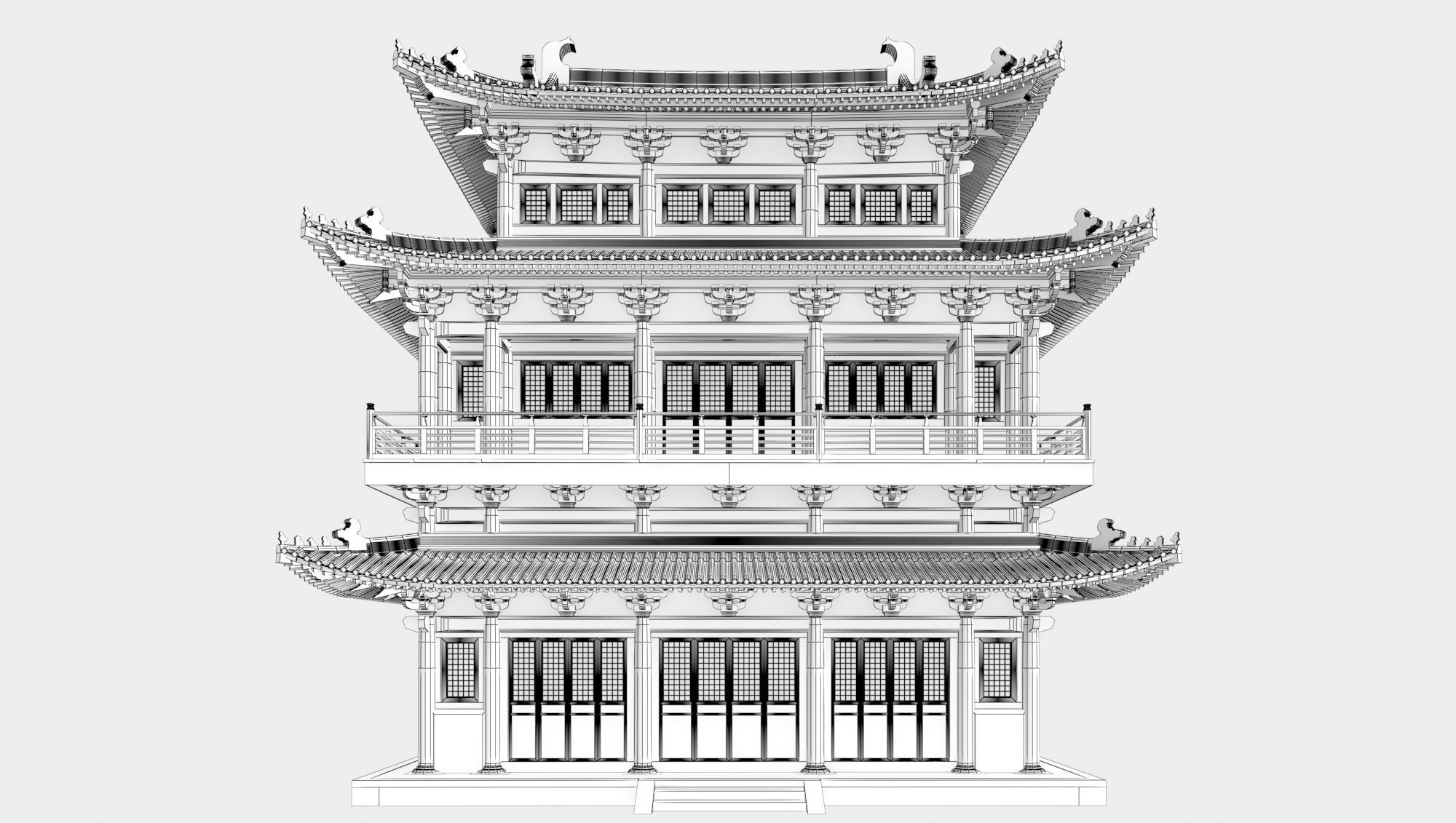 Temple Chinese Architecture 3Dmodels 3D model_4