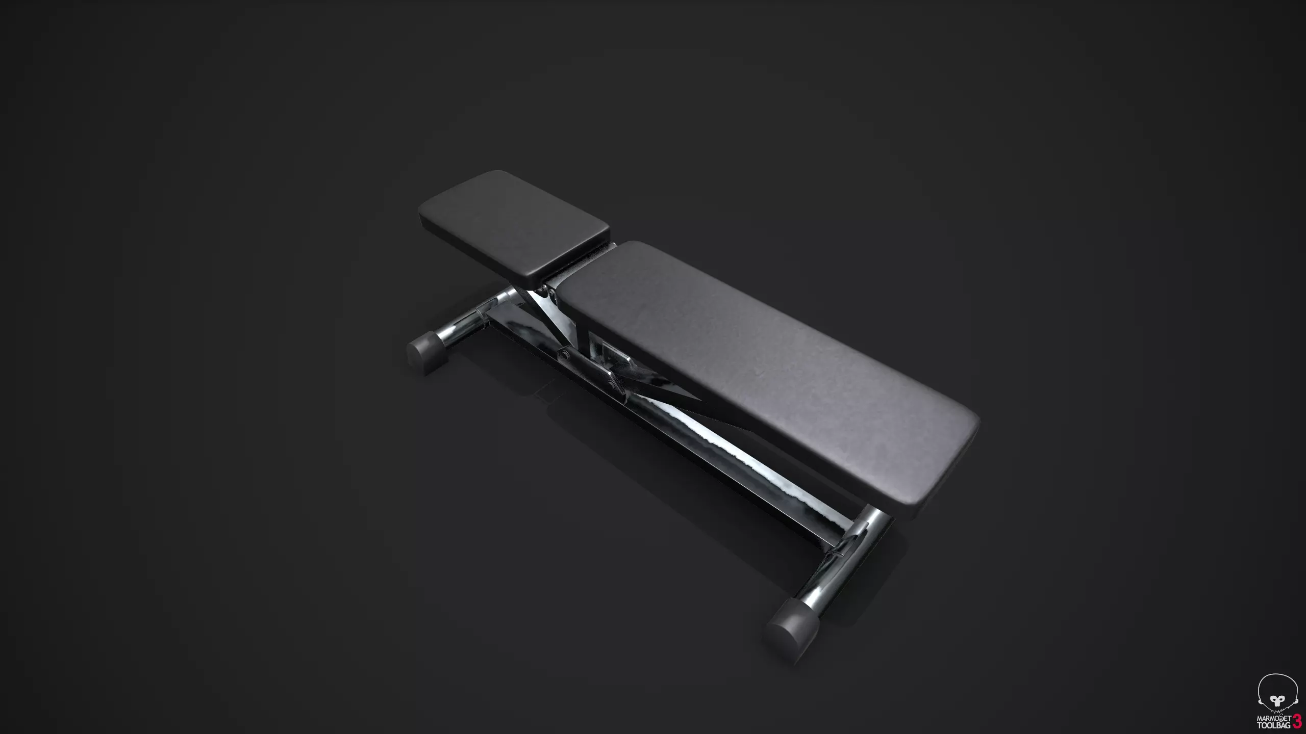 Weight Lifting Bench - Gym Equipment Low-poly 3D model_0