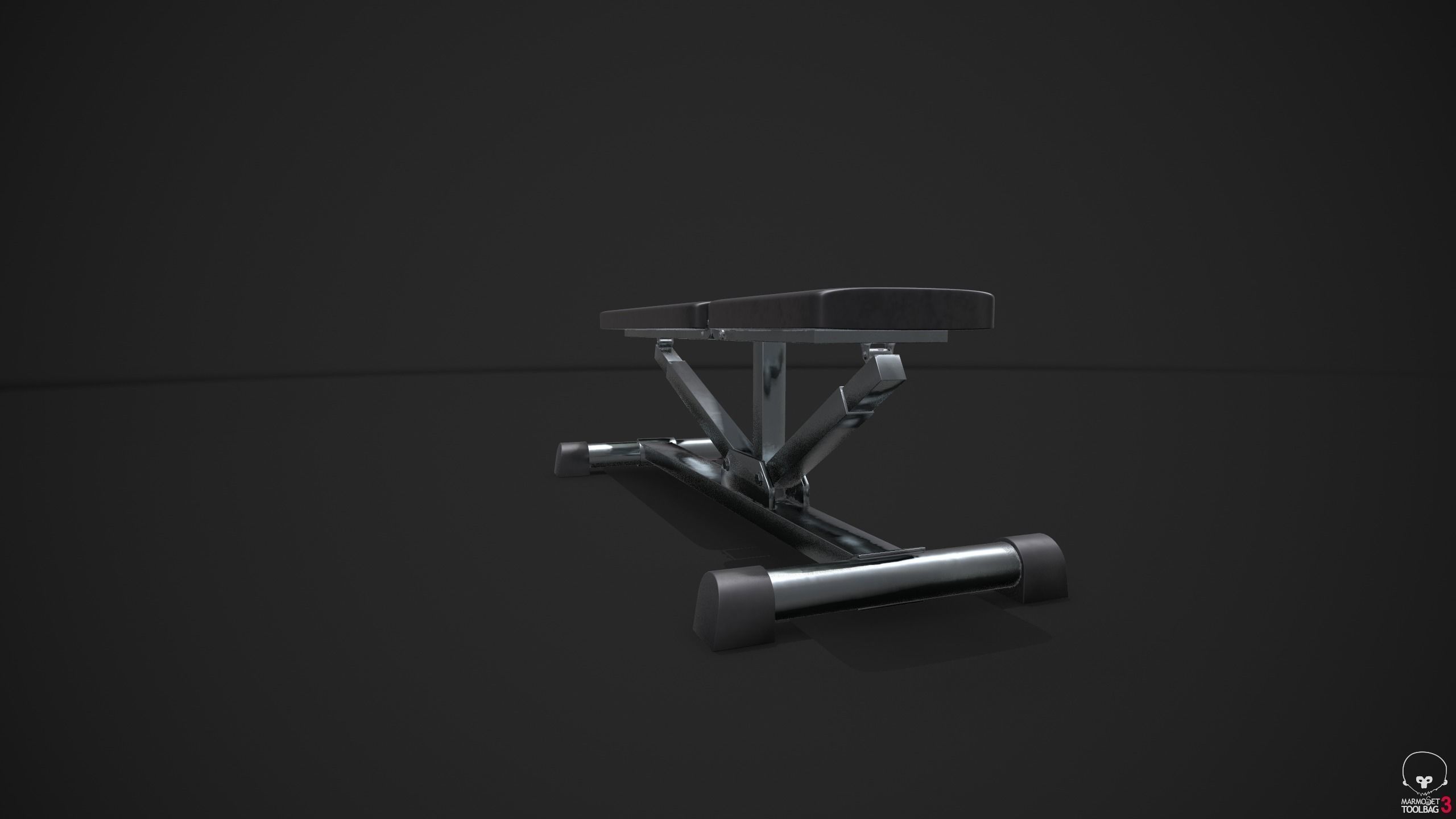 Weight Lifting Bench - Gym Equipment Low-poly 3D model_5