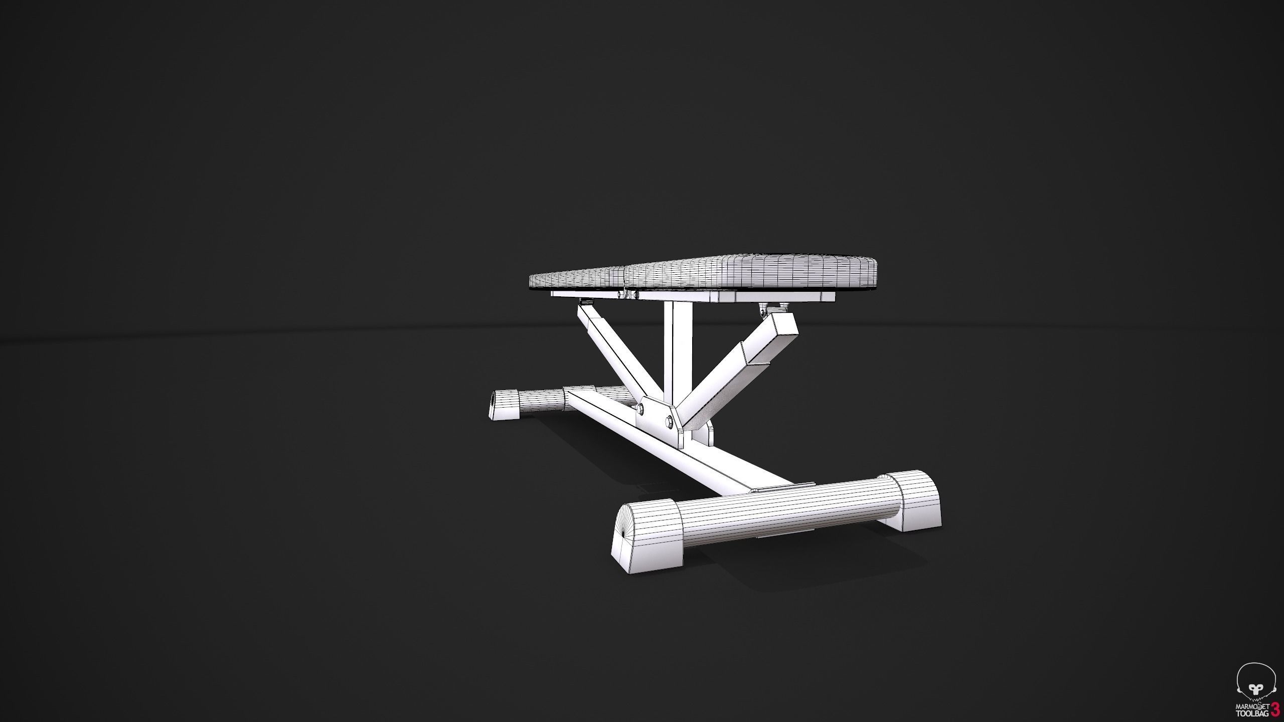 Weight Lifting Bench - Gym Equipment Low-poly 3D model_10