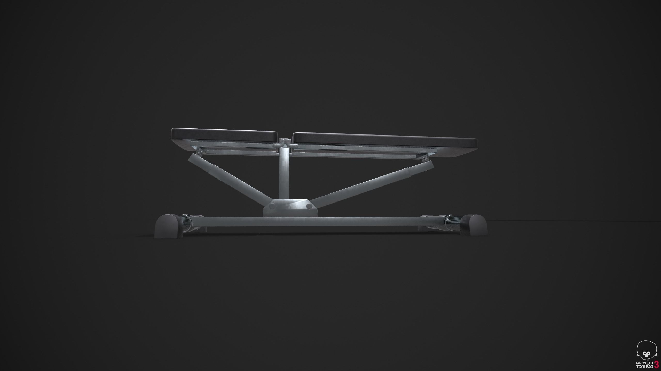 Weight Lifting Bench - Gym Equipment Low-poly 3D model_3