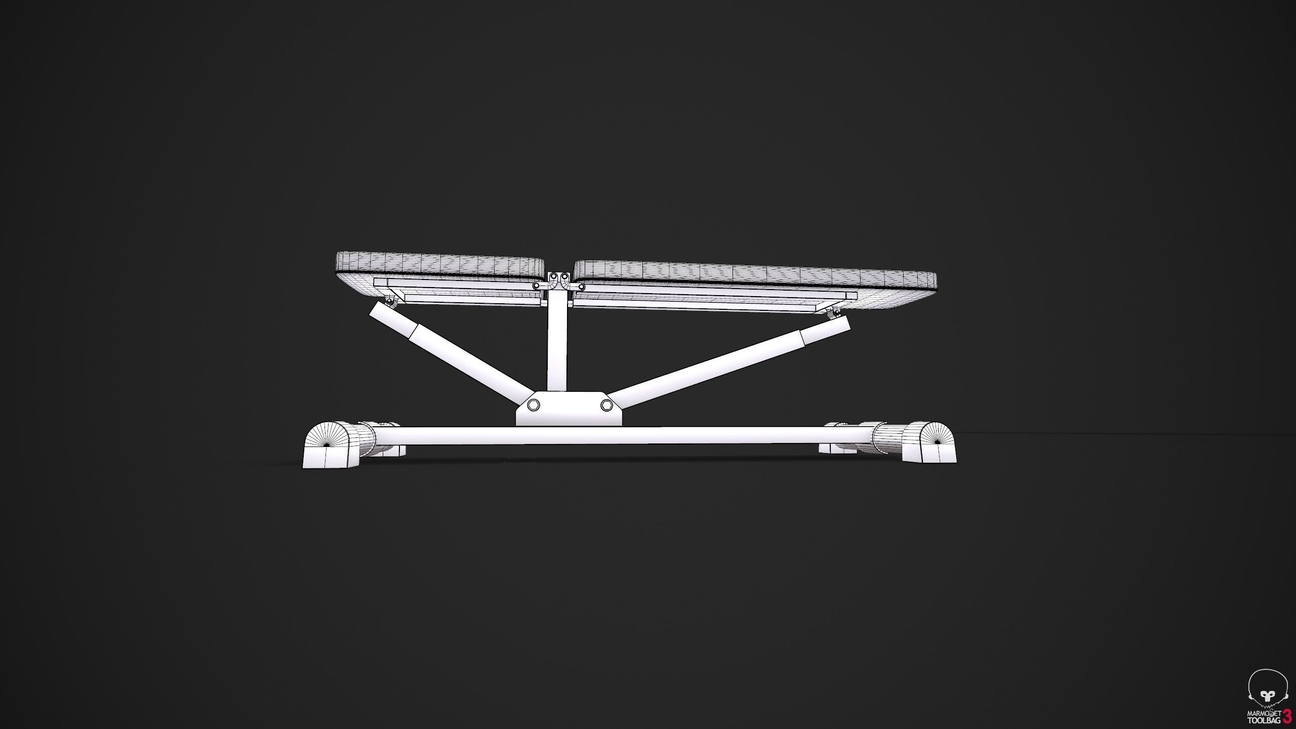Weight Lifting Bench - Gym Equipment Low-poly 3D model_8